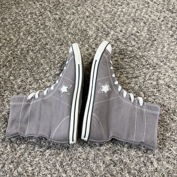 Converse One Star Shoes Womens 8.5 High Top Retro Gray Purple Classic Sneakers - Picture 7 of 8